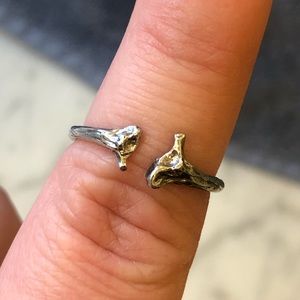 Verameat Silver Adjustable Bone Ring